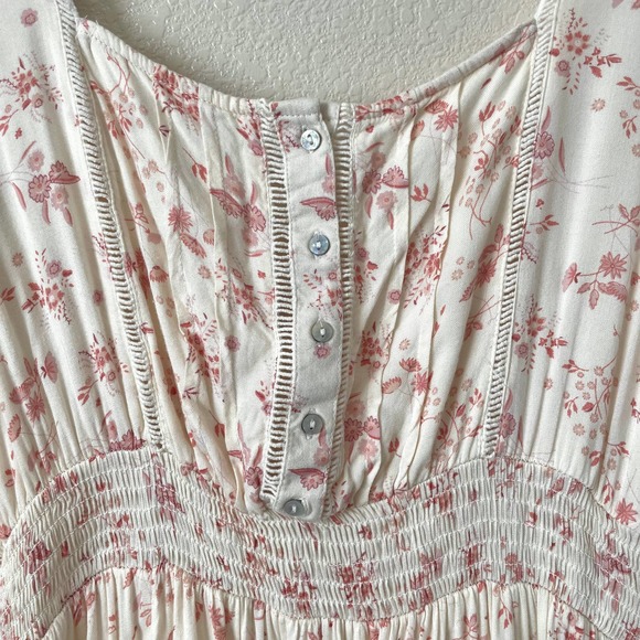 Free People Ditsy Floral Vintage Inspired Cottagecore Dandelion Mini Dress Ivory - Picture 7 of 15